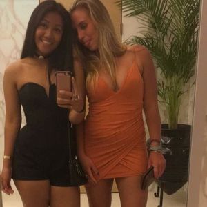 Orange bodycon dress